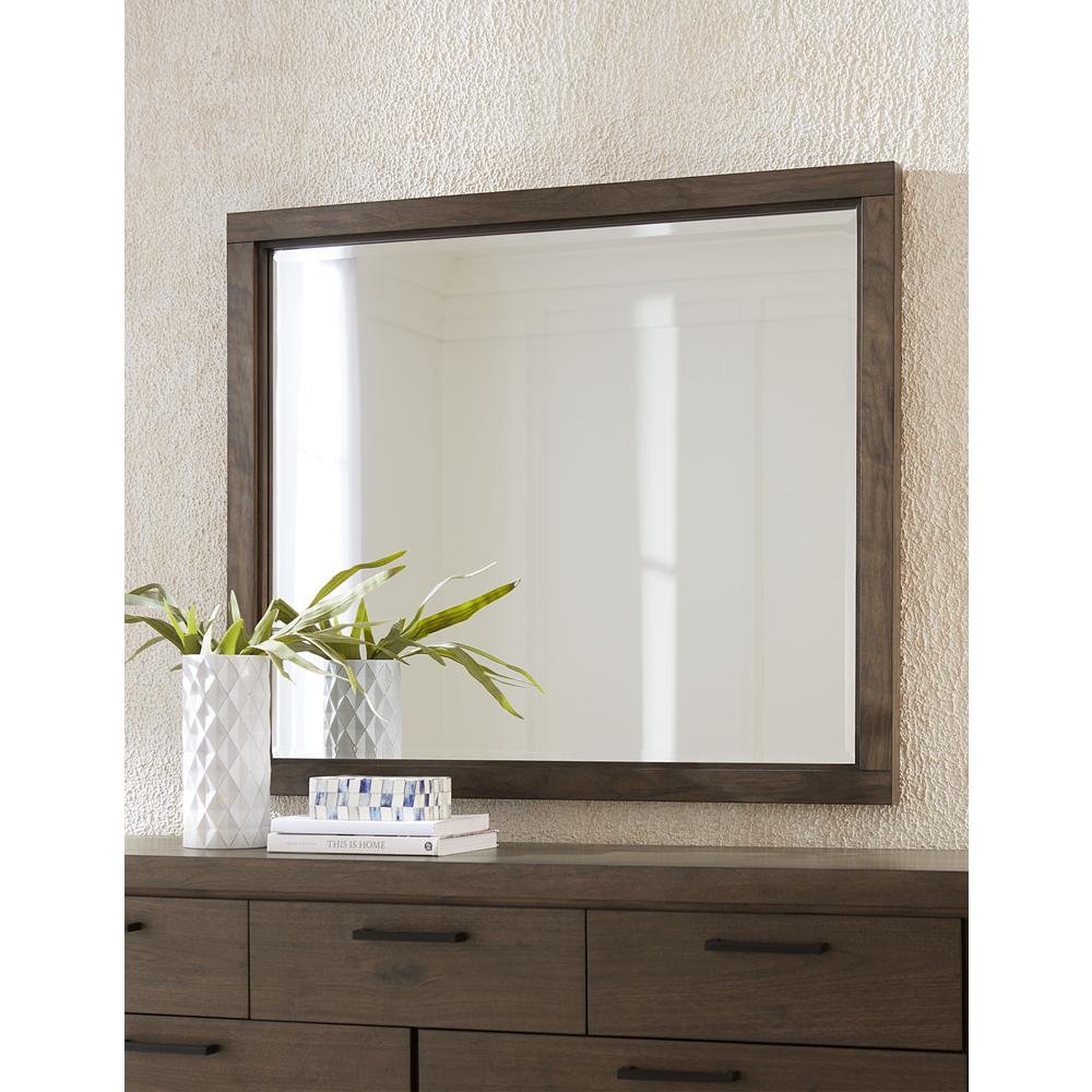 Boracay Beveled Glass Landscape Mirror in Wild Oats Brown