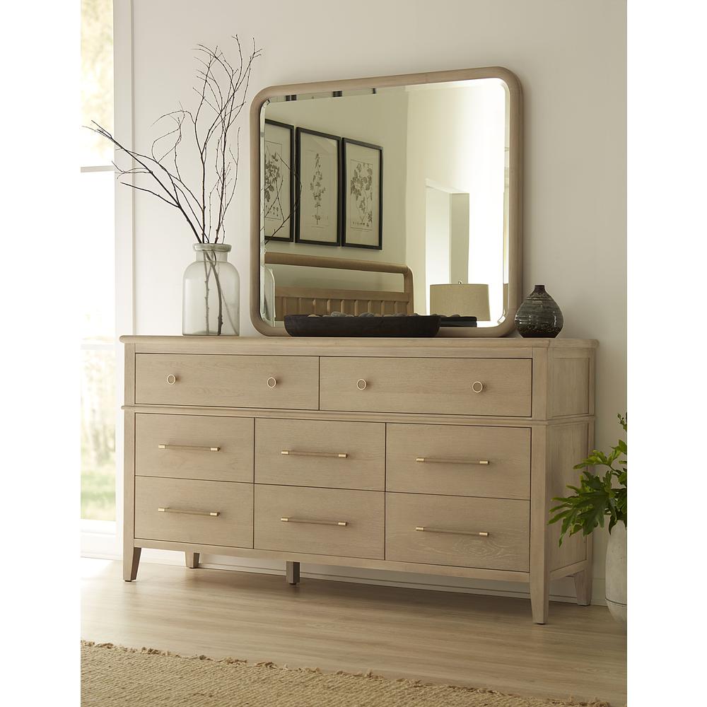 Camden Eight Drawer Oak Wood Dresser in Chai