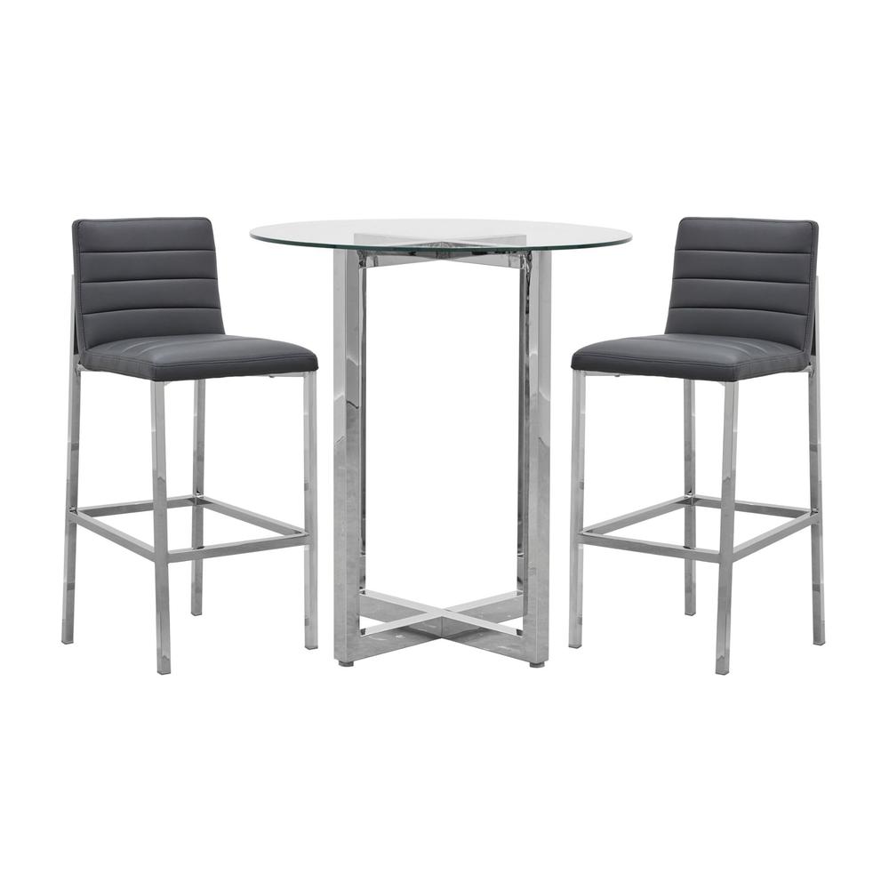 Amalfi Metal Back Bar Stool in Cobalt, set of 2