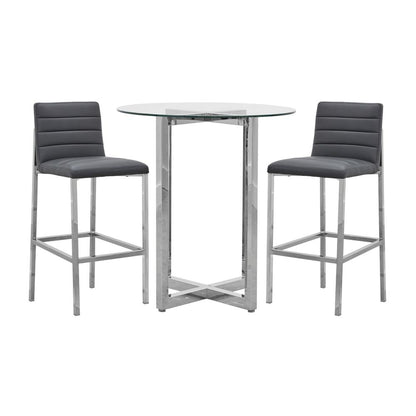 Amalfi Metal Back Bar Stool in Cobalt, set of 2