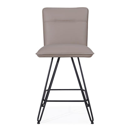 Demi Hairpin Leg Swivel Counter Stool in Taupe, set of 2