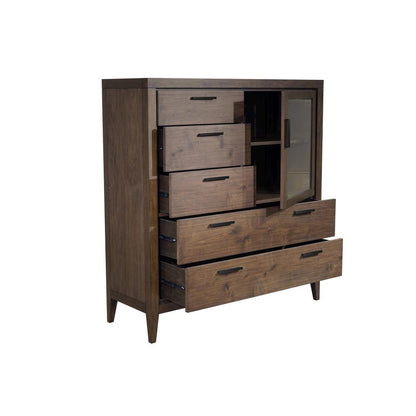 Boracay Five Drawer One Door Walnut Sweater Chest in Wild Oats Brown (2024)