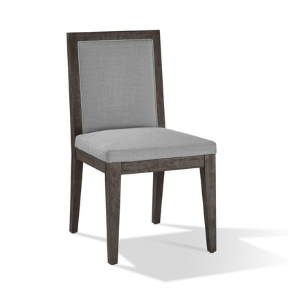 Modesto Wood Frame Upholstered Side Chair in Koala Linen, set of 2