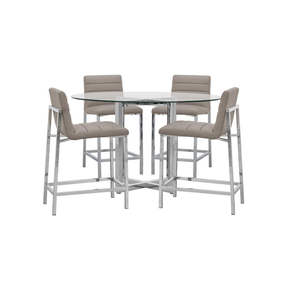 Amalfi Metal Back Counter Stool in Taupe, set of 2