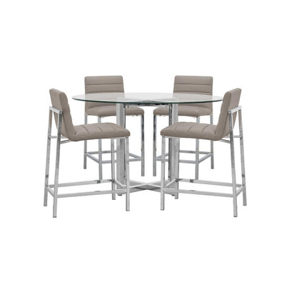Amalfi Metal Back Counter Stool in Taupe, set of 2