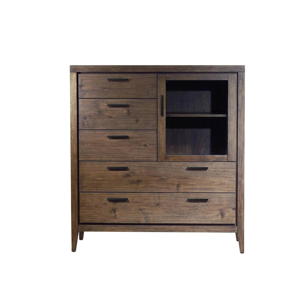 Boracay Five Drawer One Door Walnut Sweater Chest in Wild Oats Brown (2024)