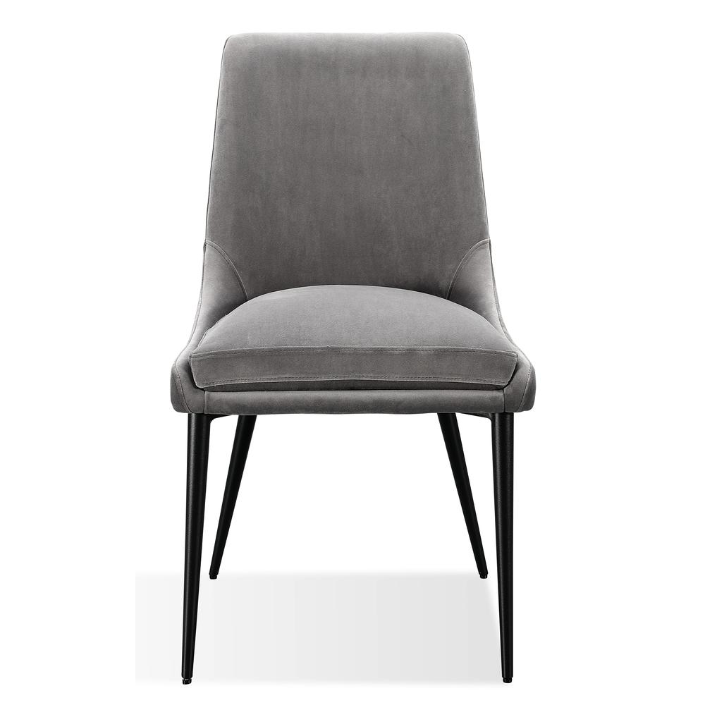 Winston Upholstered Metal Leg Dining Chair in Goose and Black, set of 2