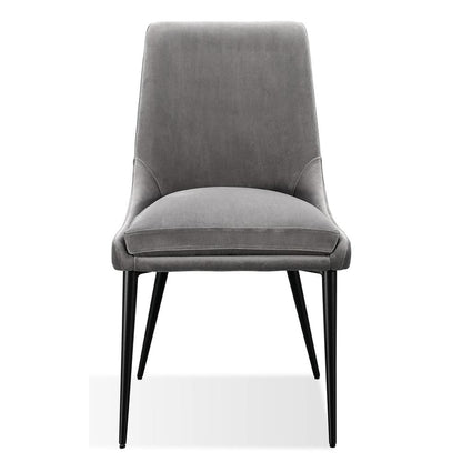 Winston Upholstered Metal Leg Dining Chair in Goose and Black, set of 2