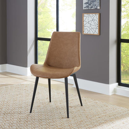 Nicoya Upholstered Dining Chair in Buckskin Synthetic Leather, set of 2