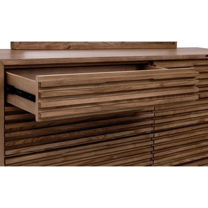 Tanner Six Drawer Ash Wood Dresser in Roux