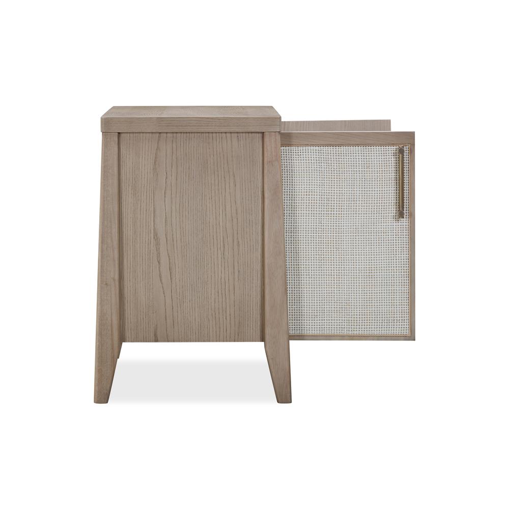 Sumire Two Door Ash Wood Bachelor Chest in Ginger and Natural Cane