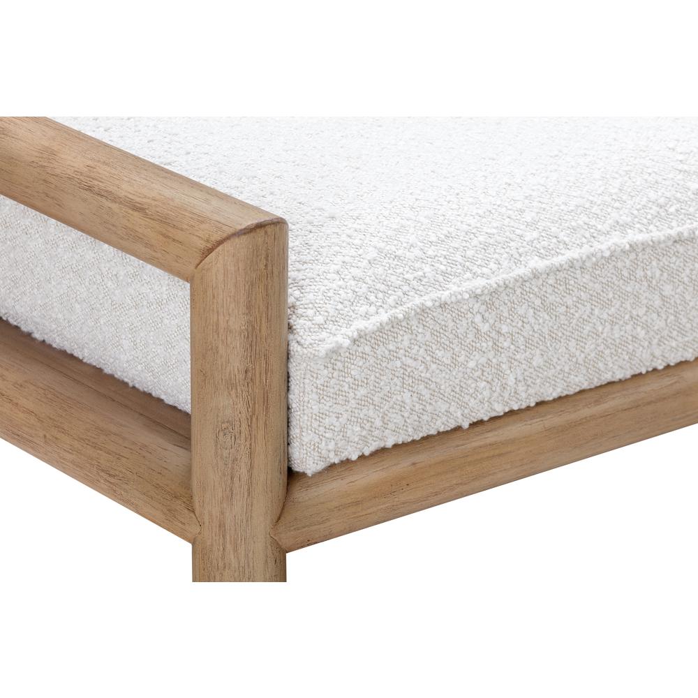 Dorsey Boucle Upholstered Wooden Bench in Granola and Ricotta