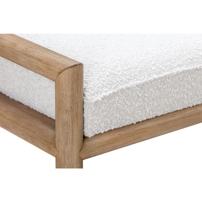 Dorsey Boucle Upholstered Wooden Bench in Granola and Ricotta