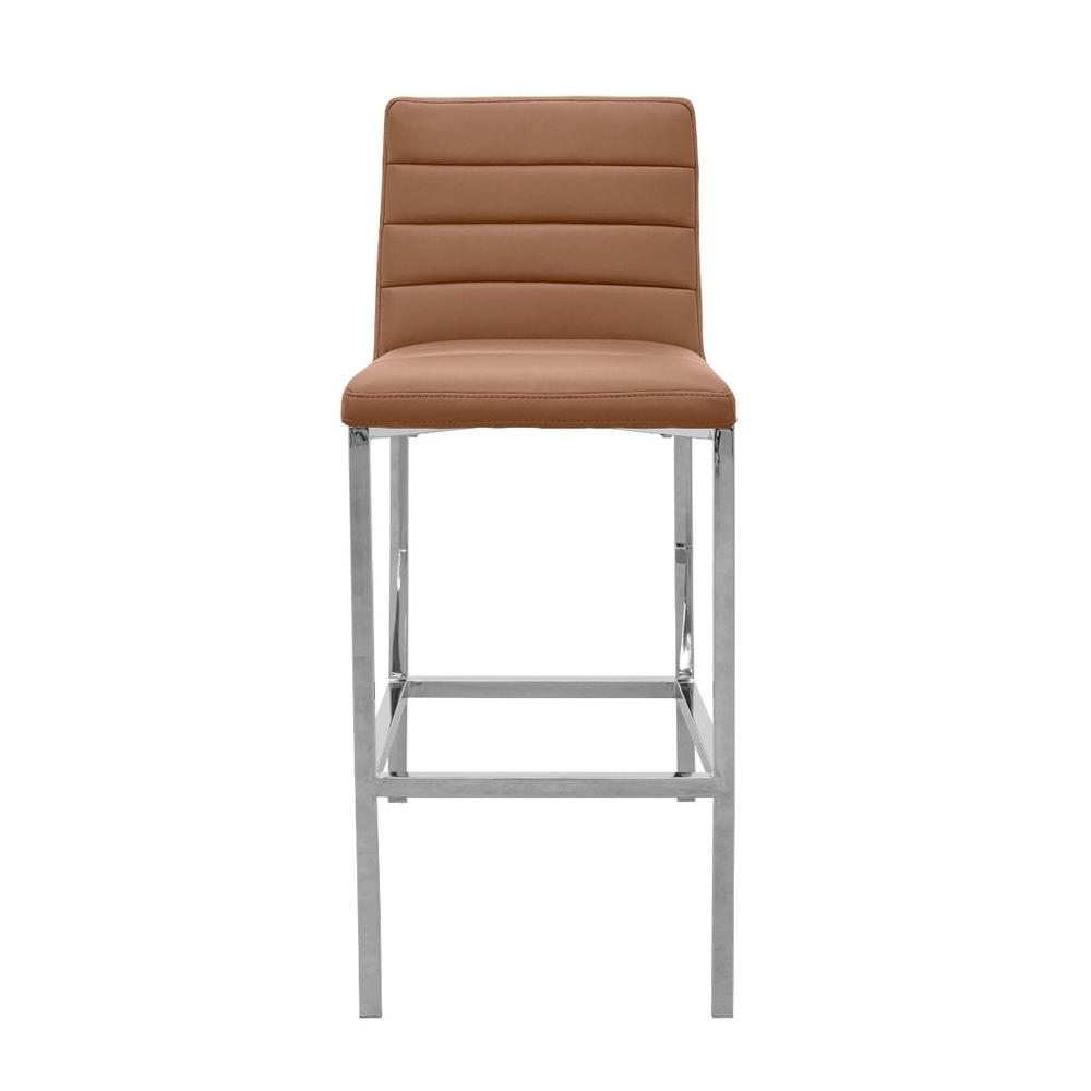 Amalfi Metal Back Bar Stool in Cognac, set of 2