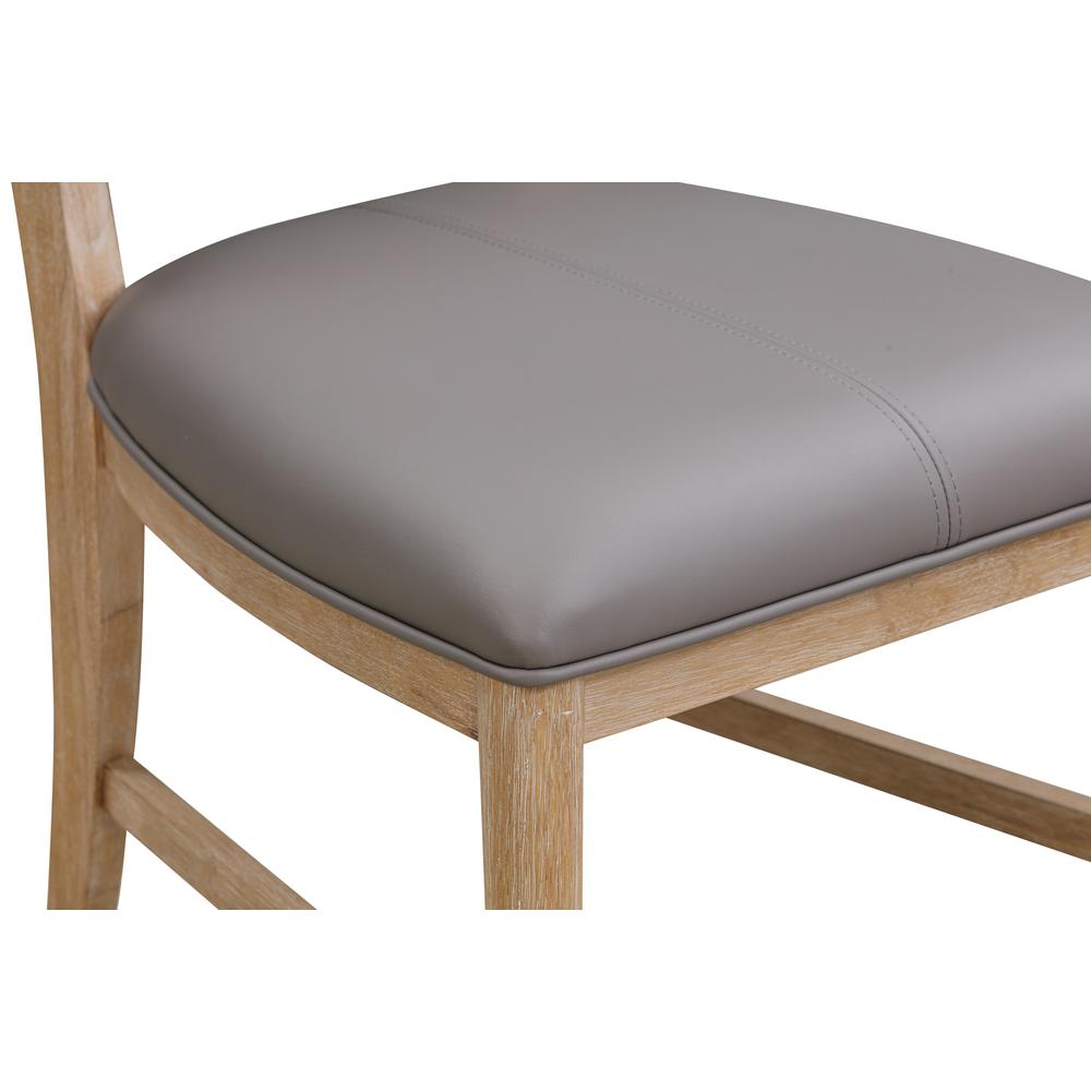 Franklin Dining Chair in Au Natural and Gray Leather