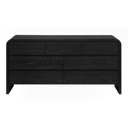 Elora Seven Drawer Dresser in Jet Black Ash