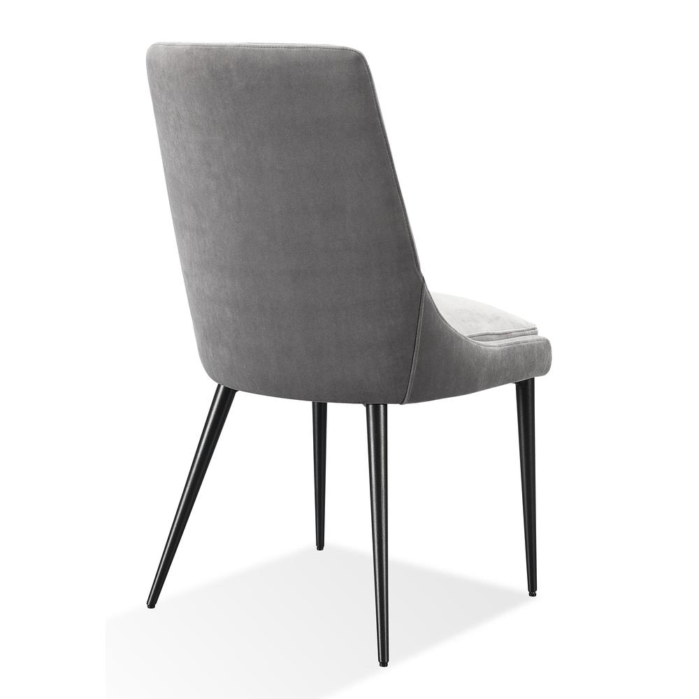 Winston Upholstered Metal Leg Dining Chair in Goose and Black, set of 2