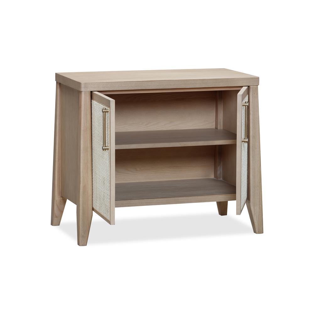 Sumire Two Door Ash Wood Bachelor Chest in Ginger and Natural Cane