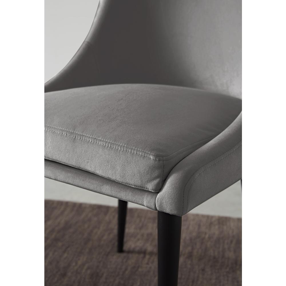 Winston Upholstered Metal Leg Dining Chair in Goose and Black, set of 2