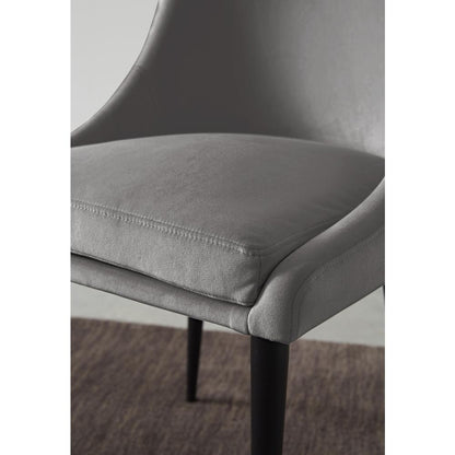 Winston Upholstered Metal Leg Dining Chair in Goose and Black, set of 2