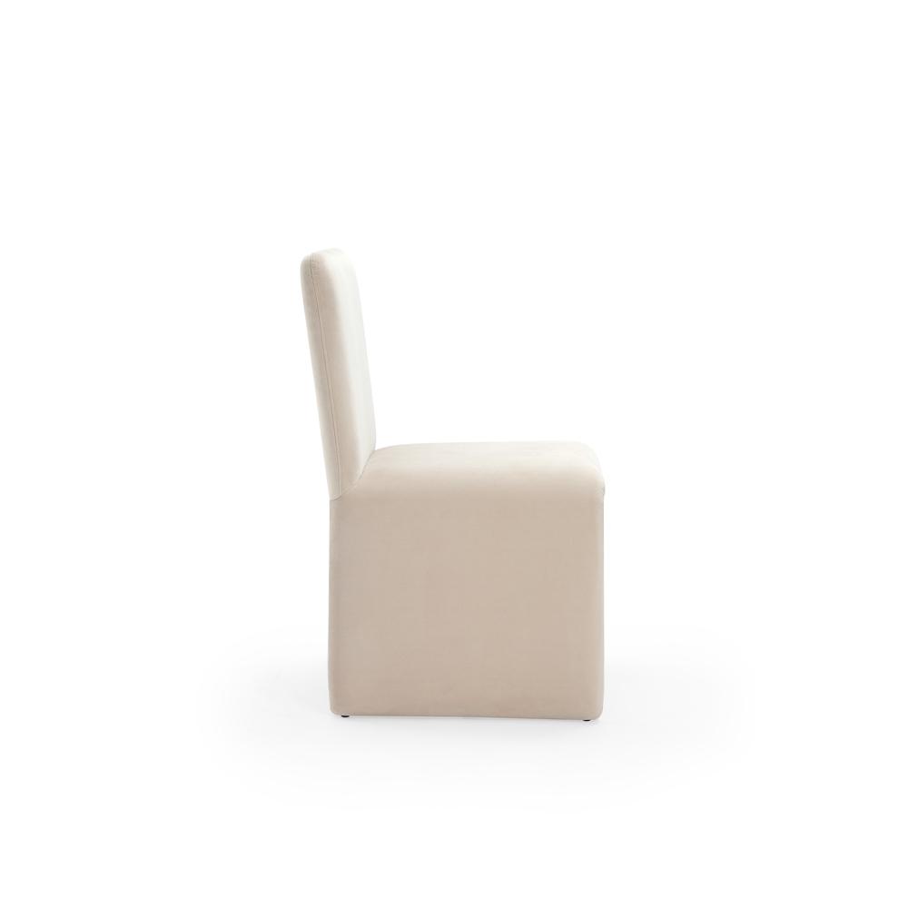 Winston Fully Upholstered Side chair in Sand Velvet, set of 2