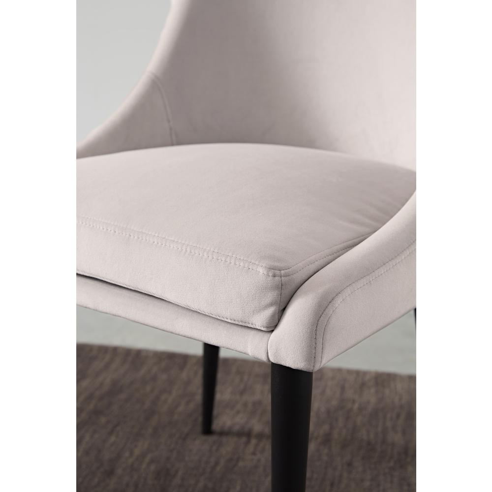Winston Upholstered Metal Leg Dining Chair in Ash Grey and Black, set of 2