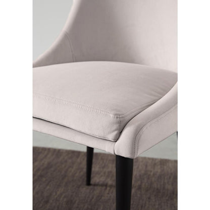 Winston Upholstered Metal Leg Dining Chair in Ash Grey and Black, set of 2