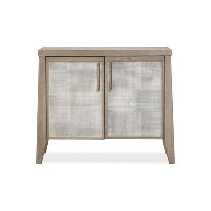 Sumire Two Door Ash Wood Bachelor Chest in Ginger and Natural Cane