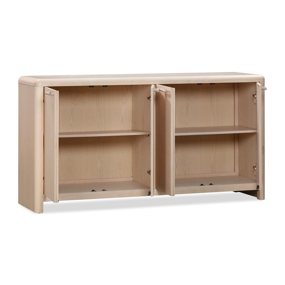 Liv Four Door Ash Wood Sideboard in White Sand