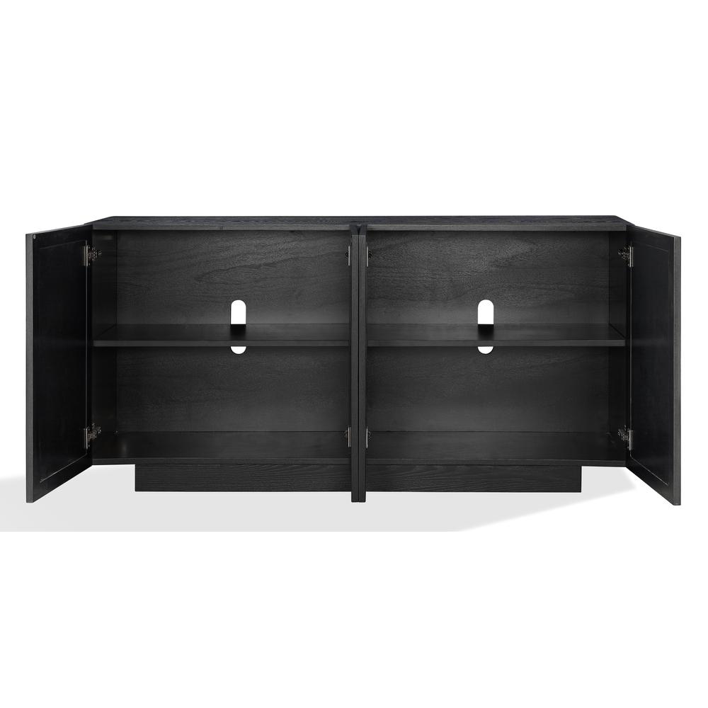 Doheny Wood and Metal  Two Door Sideboard in Black and Brass