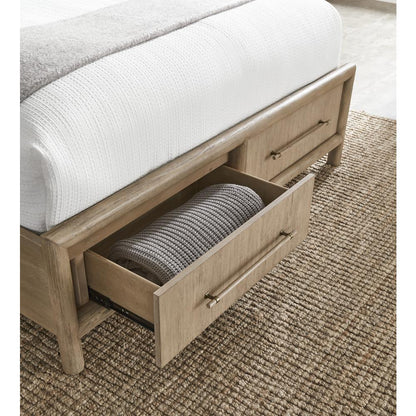 Dorsey Wooden Two Drawer Storage Bed in Granola