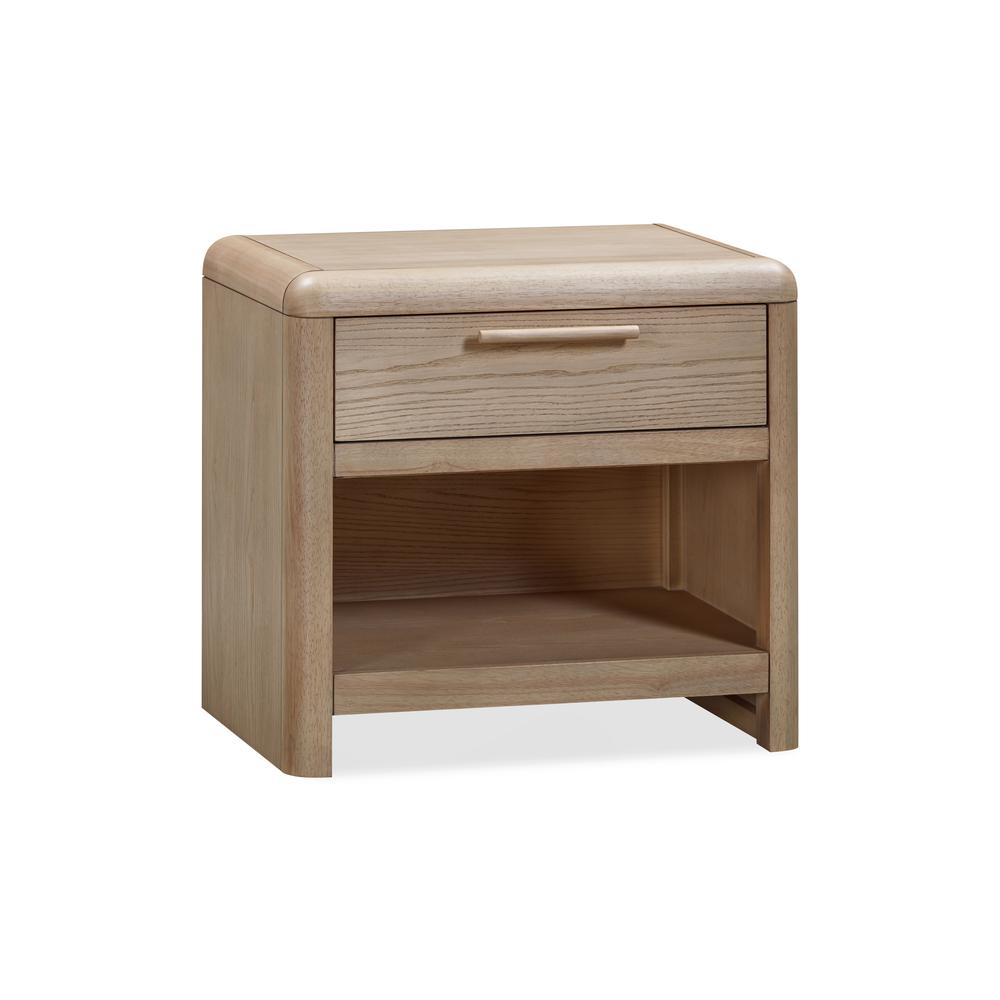 Furano One Drawer One Shelf Ash Wood Nightstand in Ginger