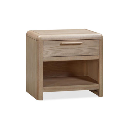 Furano One Drawer One Shelf Ash Wood Nightstand in Ginger