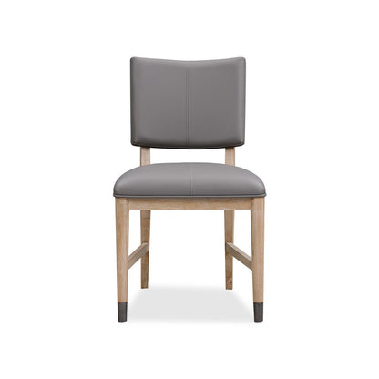Franklin Dining Chair in Au Natural and Gray Leather