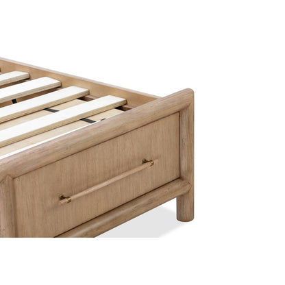 Dorsey Wooden Two Drawer Storage Bed in Granola