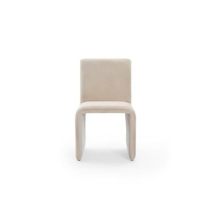 Winston Fully Upholstered Side chair in Sand Velvet, set of 2