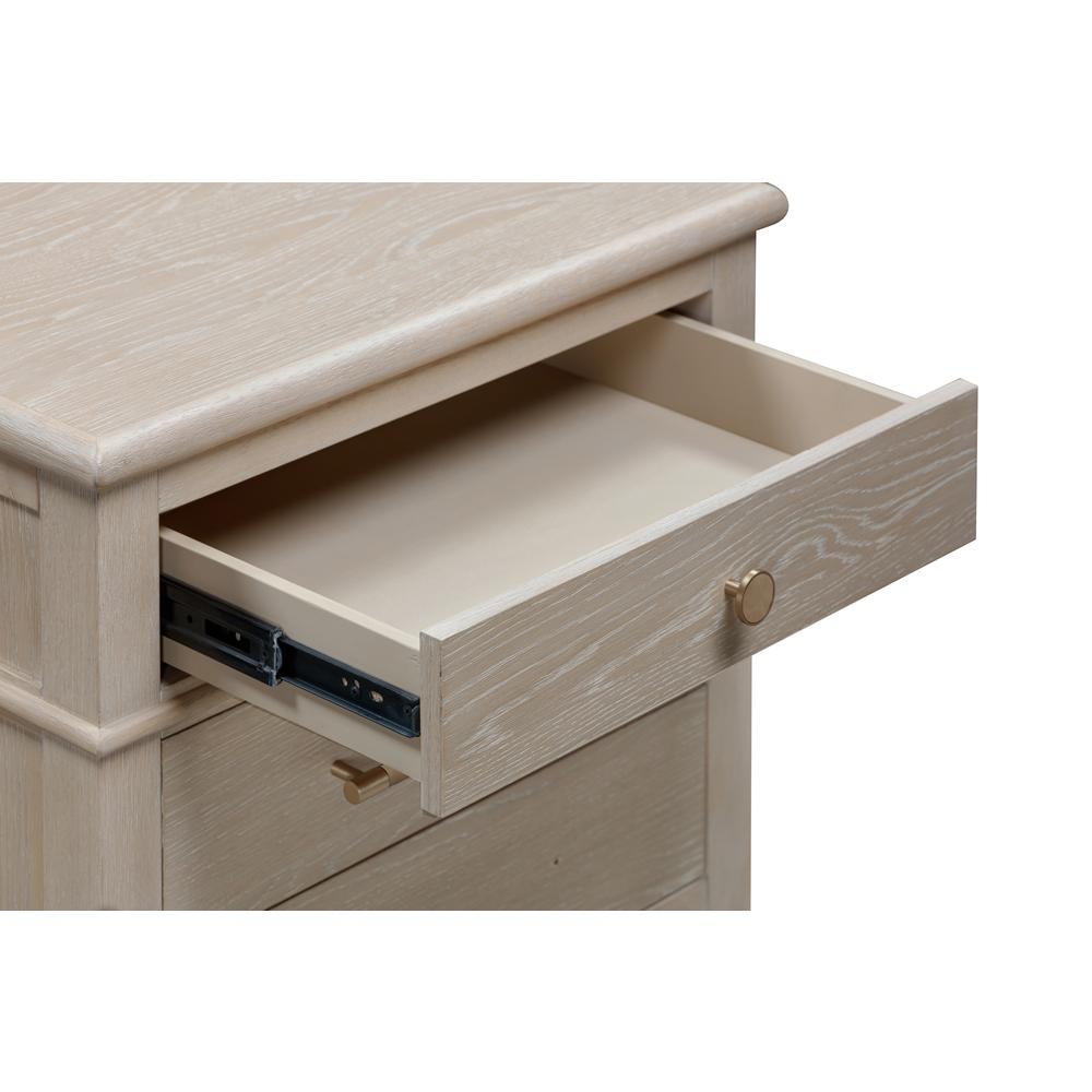 Camden Three Drawer Oak Wood Nightstand in Chai