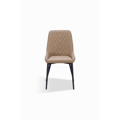 Metal Leg Upholstered Dining Chair in Penny  Synthetic Leather, set of 2