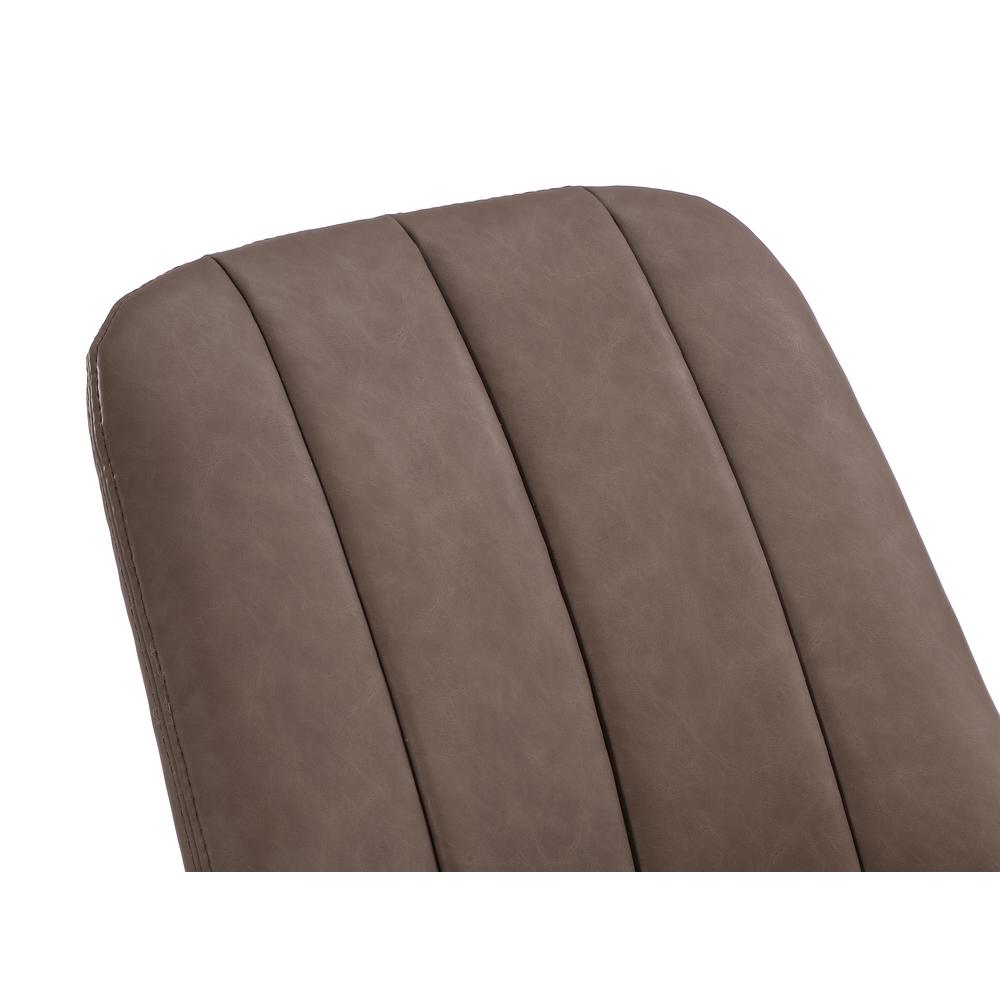 Upholstered Dining Chair in Cinnamon Synthetic Leather, set of 2