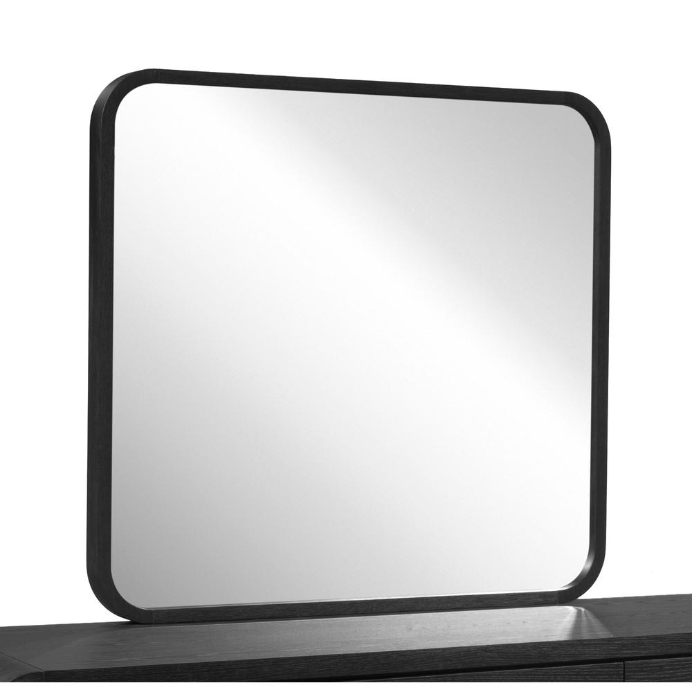 Elora Beveled Glass Mirror in Jet Black Ash