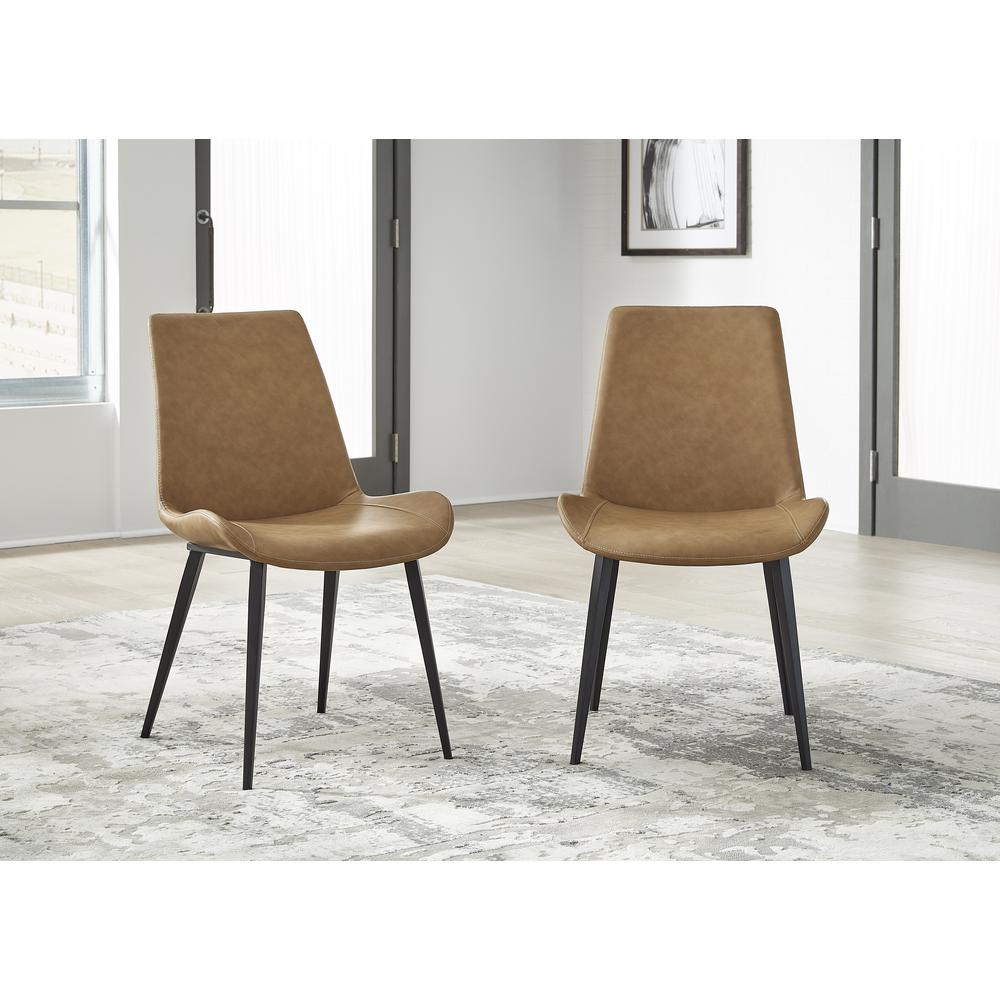 Nicoya Upholstered Dining Chair in Buckskin Synthetic Leather, set of 2