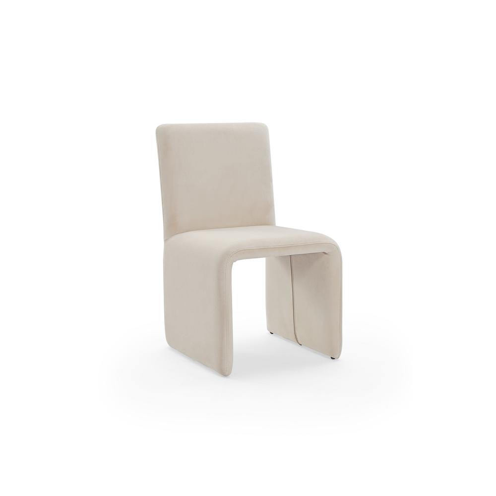 Winston Fully Upholstered Side chair in Sand Velvet, set of 2