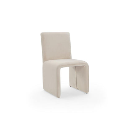 Winston Fully Upholstered Side chair in Sand Velvet, set of 2