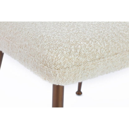 Avery Upholstered Dining Chair in Ricotta Boucle and Bronze Metal, set of 2
