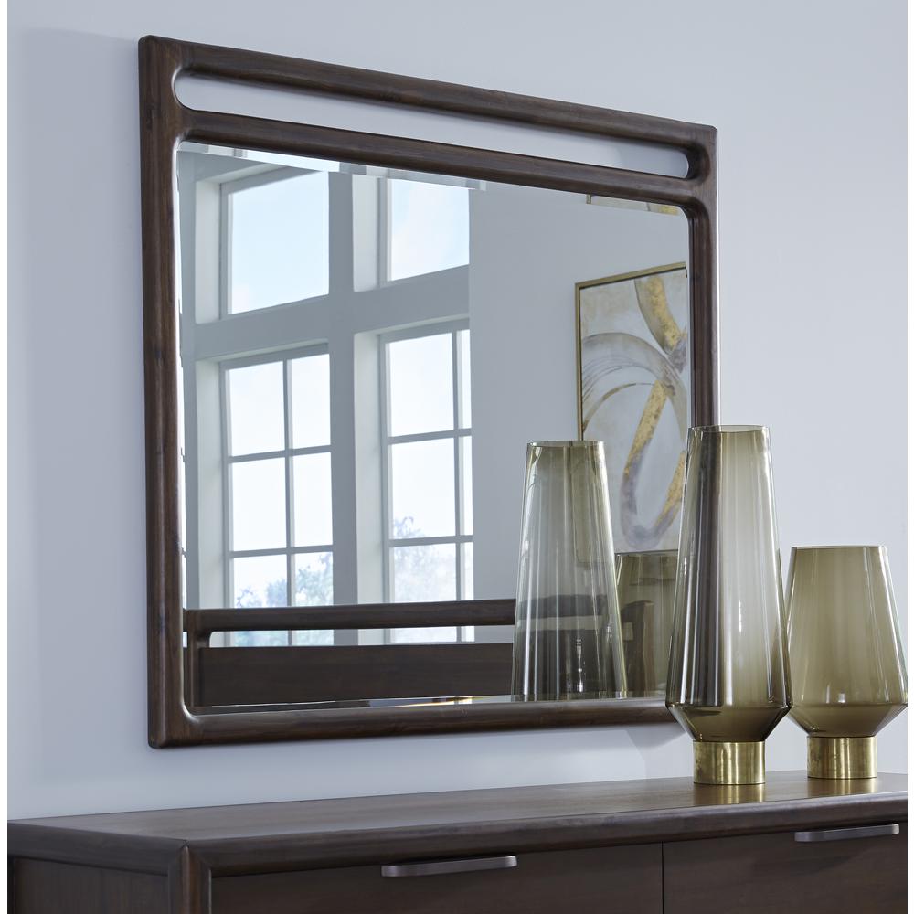 Sol Beveled Glass Wall or Dresser Mirror in Brown Spice