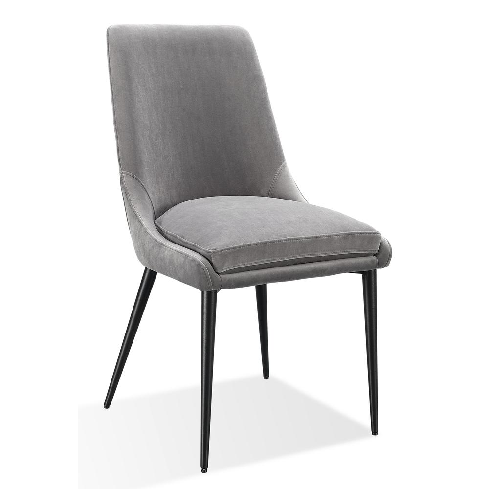 Winston Upholstered Metal Leg Dining Chair in Goose and Black, set of 2