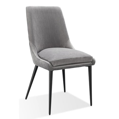 Winston Upholstered Metal Leg Dining Chair in Goose and Black, set of 2
