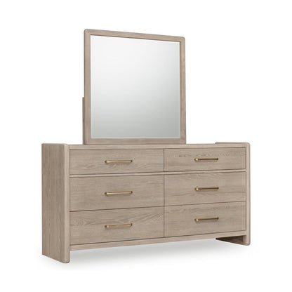 Gardenia Six Drawer Oak Wood Dresser in Chai