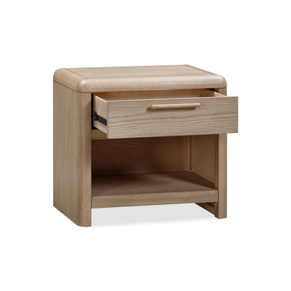 Furano One Drawer One Shelf Ash Wood Nightstand in Ginger
