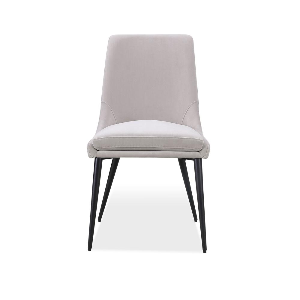 Winston Upholstered Metal Leg Dining Chair in Ash Grey and Black, set of 2
